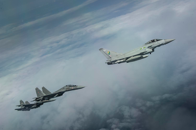 Illustration for article titled Photos: India's Su-30MKI Flankers Sparred With Royal Air Force Typhoons